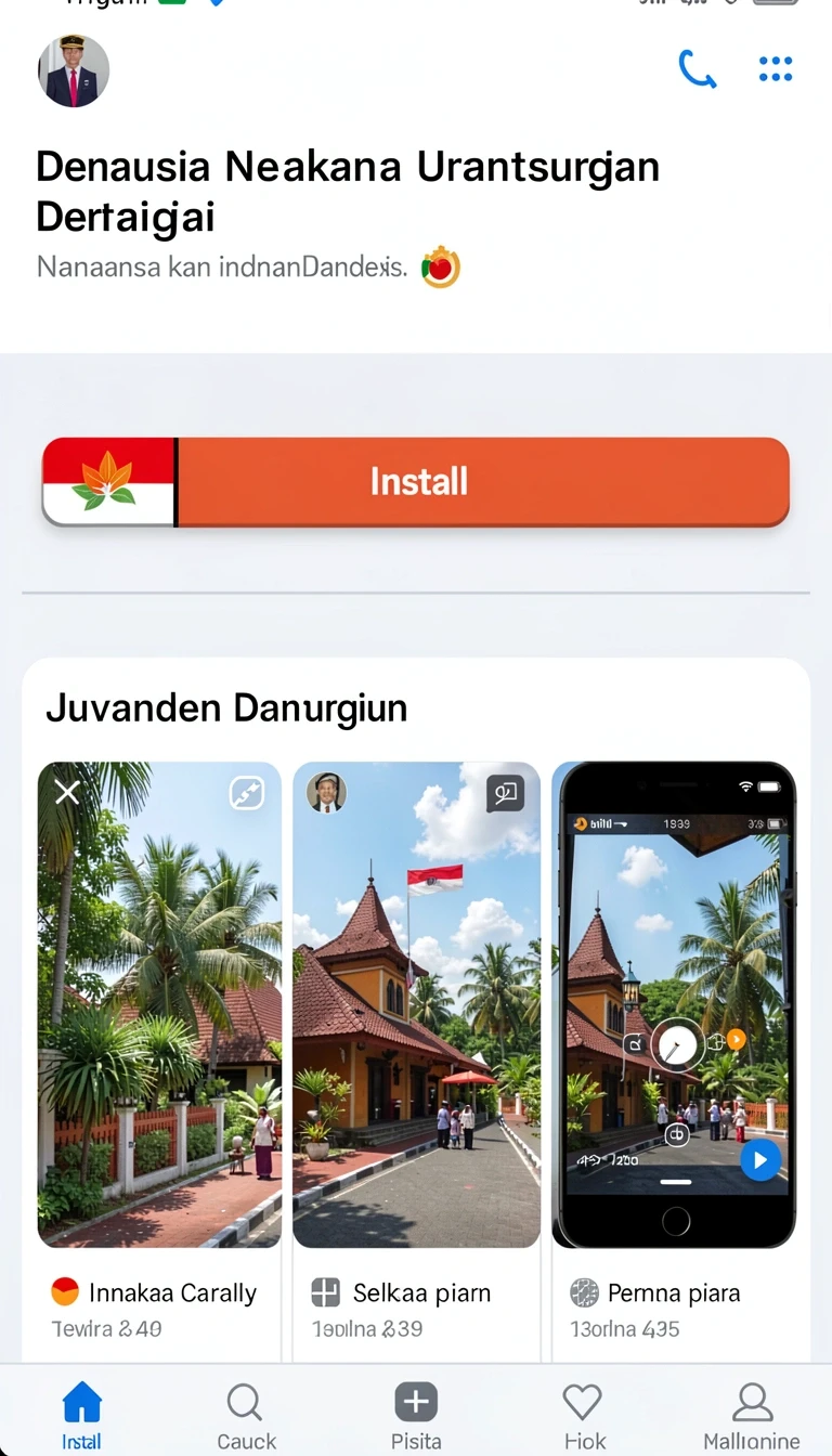 Cuplikan layar menu unduhan jagoledak untuk perangkat Android